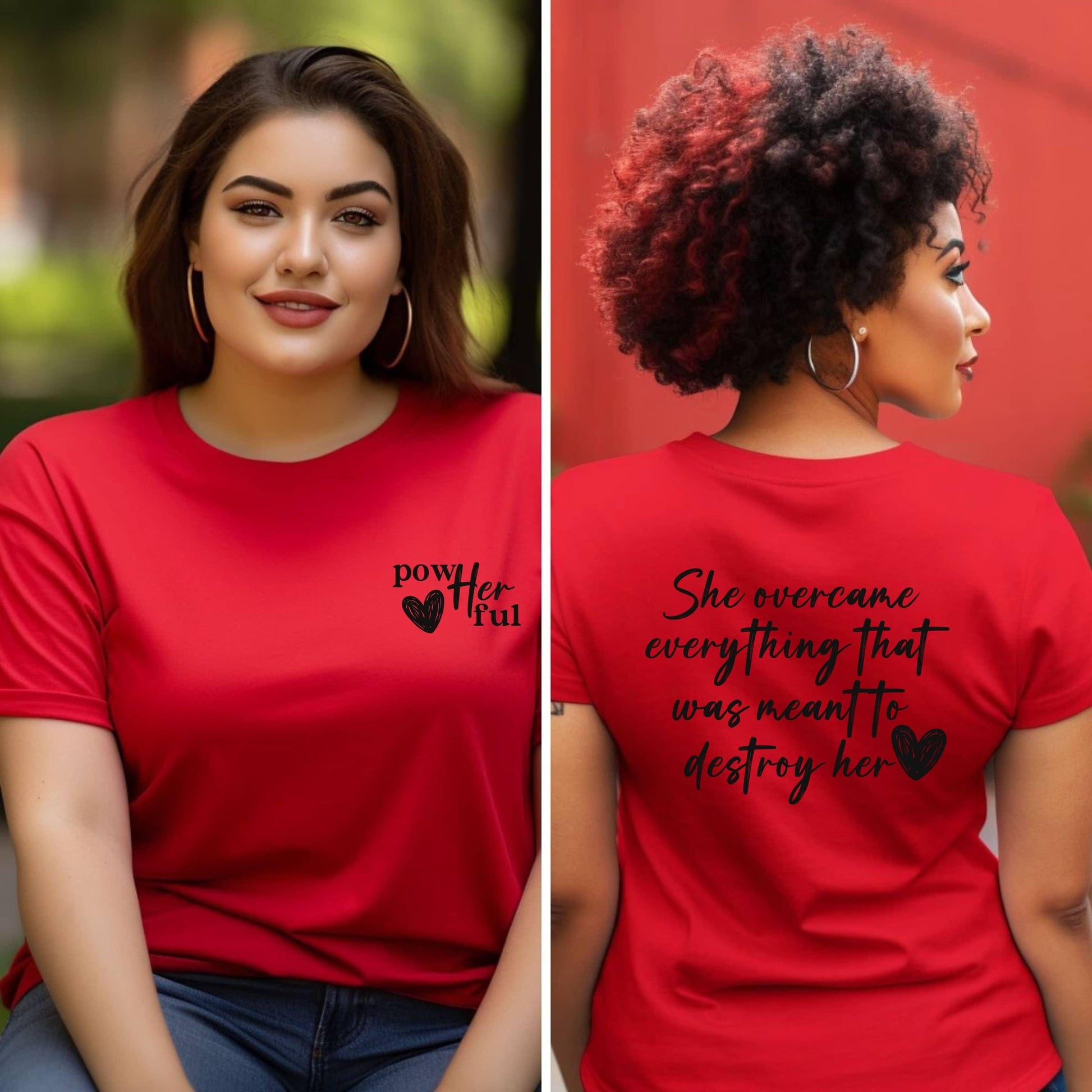 She Overcame Everything Meant To Destroy Her Women’s Plus Tee - JT Footprint Apparel