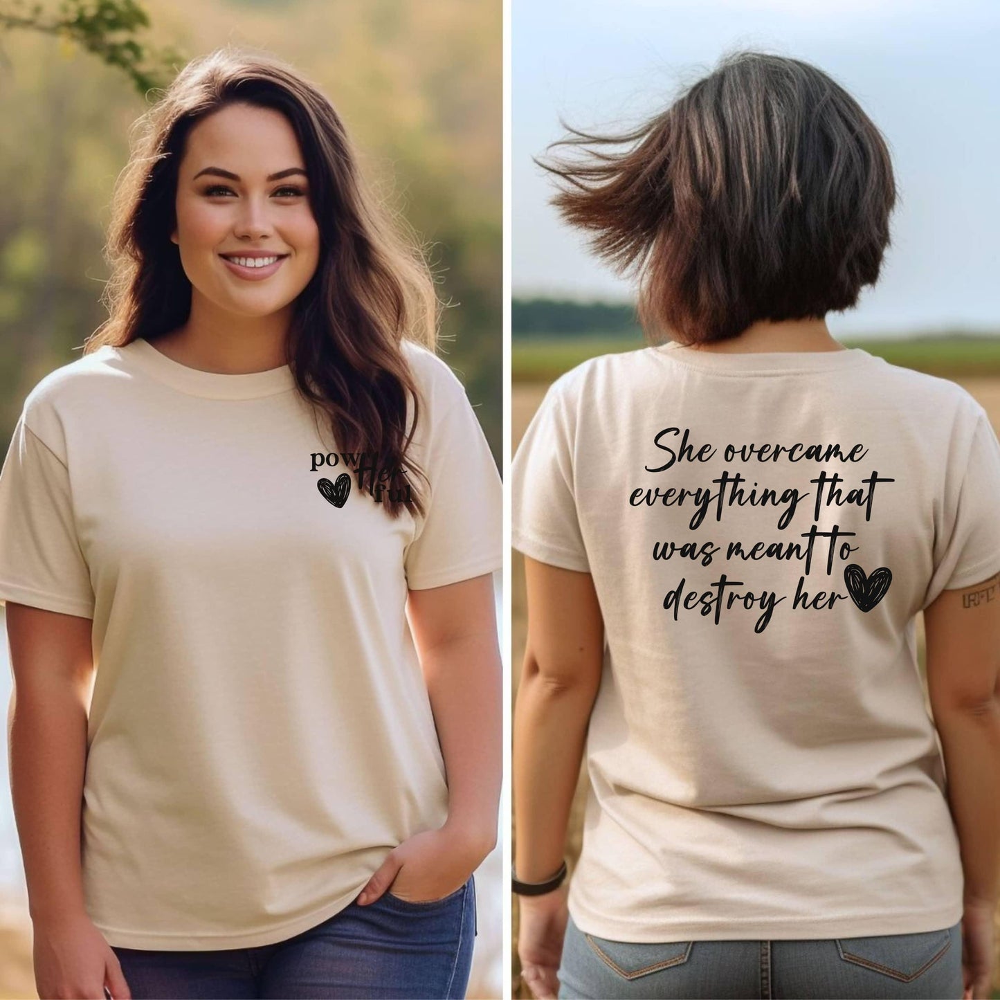 She Overcame Everything Meant To Destroy Her Women’s Plus Tee - JT Footprint Apparel