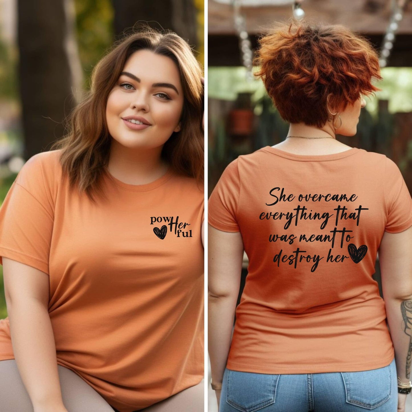 She Overcame Everything Meant To Destroy Her Women’s Plus Tee - JT Footprint Apparel