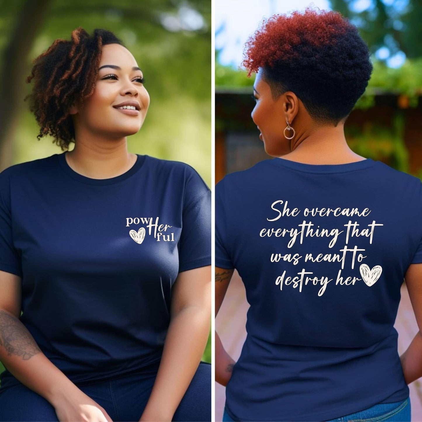 She Overcame Everything Meant To Destroy Her Women’s Plus Tee - JT Footprint Apparel