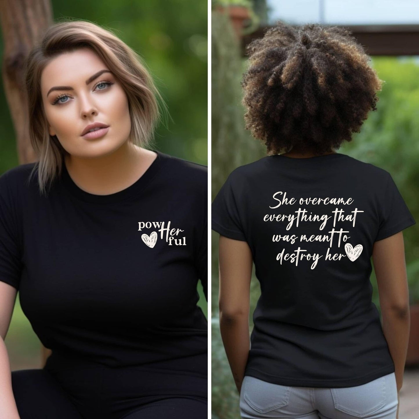 She Overcame Everything Meant To Destroy Her Women’s Plus Tee - JT Footprint Apparel