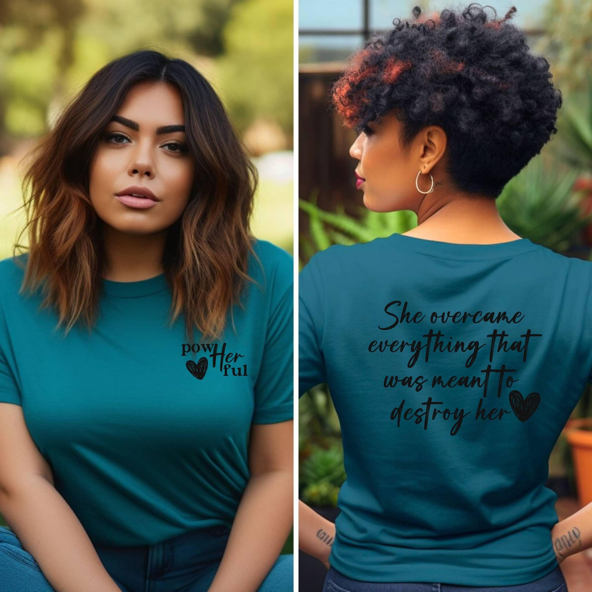 She Overcame Everything Meant To Destroy Her Women’s Plus Tee - JT Footprint Apparel