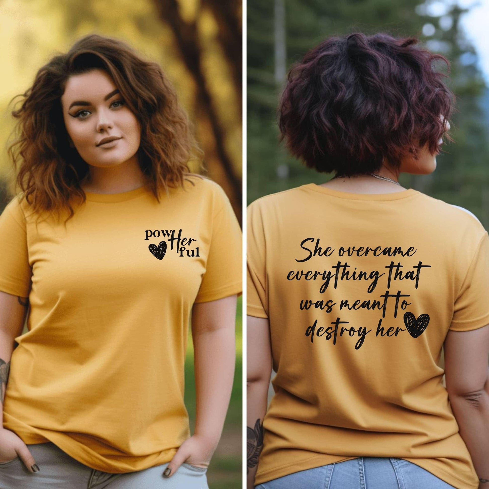 She Overcame Everything Meant To Destroy Her Women’s Plus Tee - JT Footprint Apparel