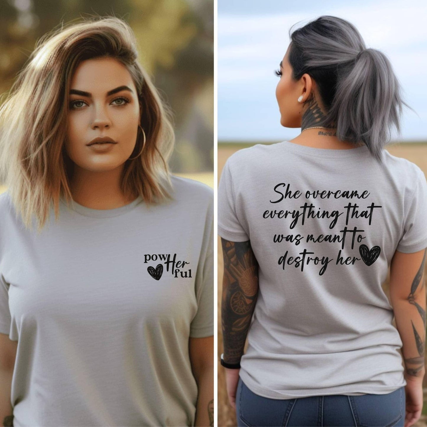 She Overcame Everything Meant To Destroy Her Women’s Plus Tee - JT Footprint Apparel