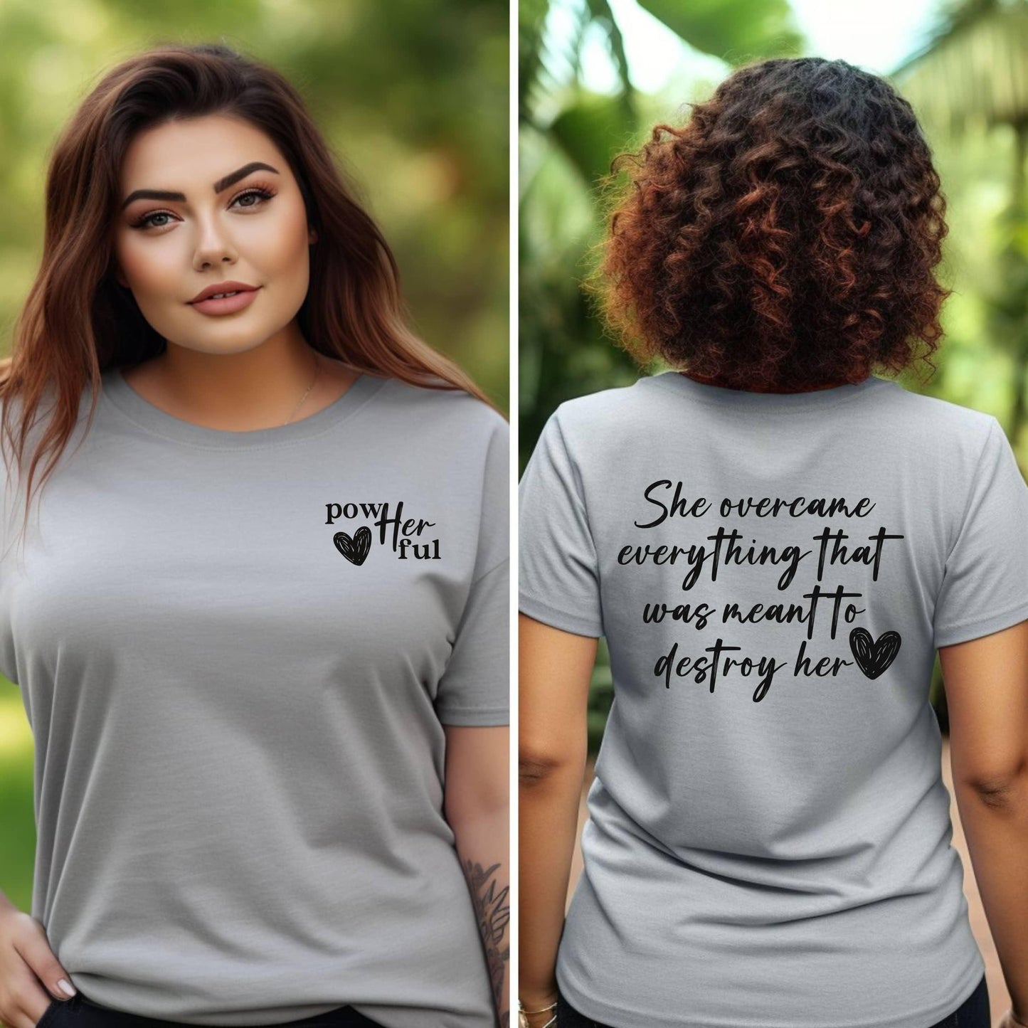 She Overcame Everything Meant To Destroy Her Women’s Plus Tee - JT Footprint Apparel