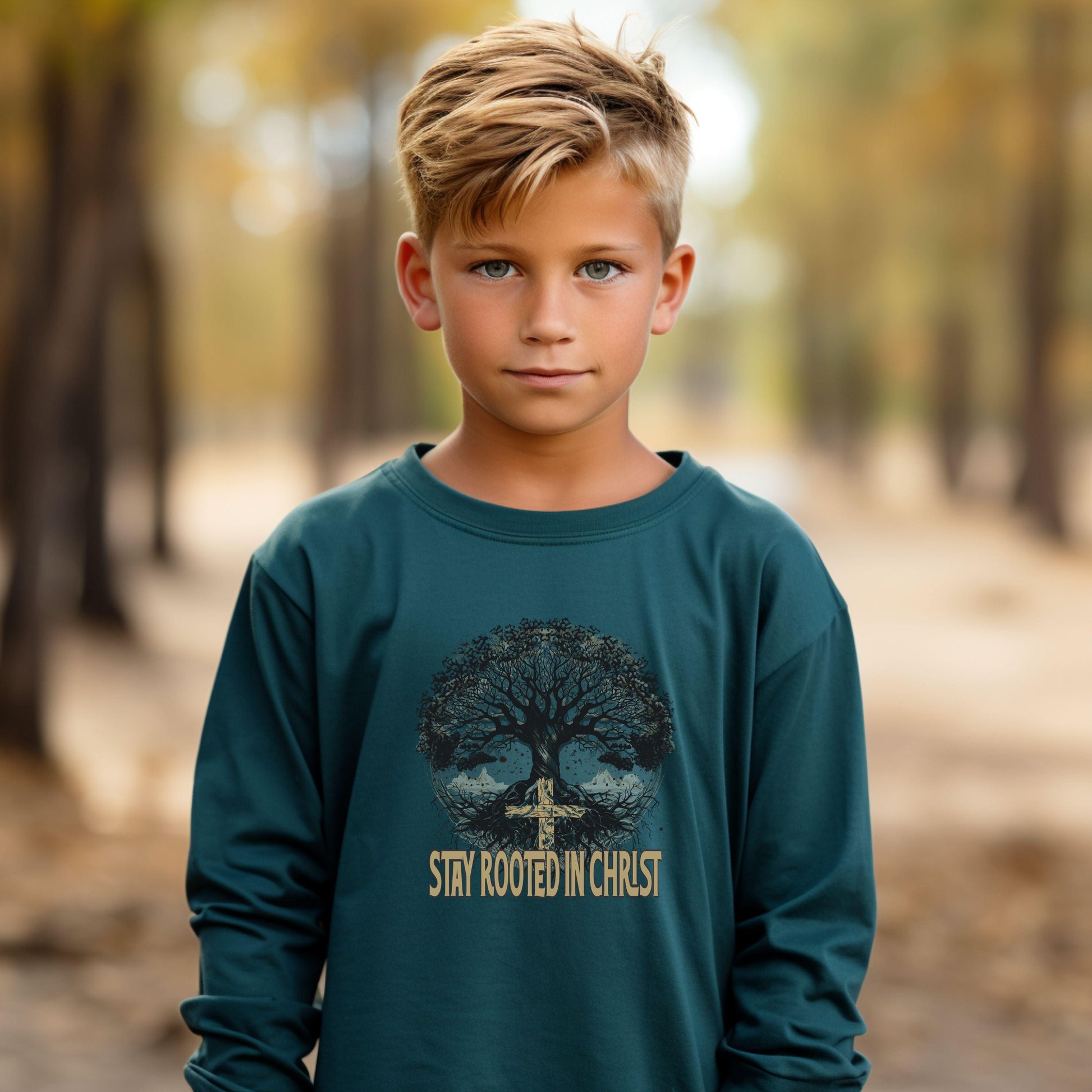 Stay Rooted In Christ Youth Long Sleeve - JT Footprint Apparel