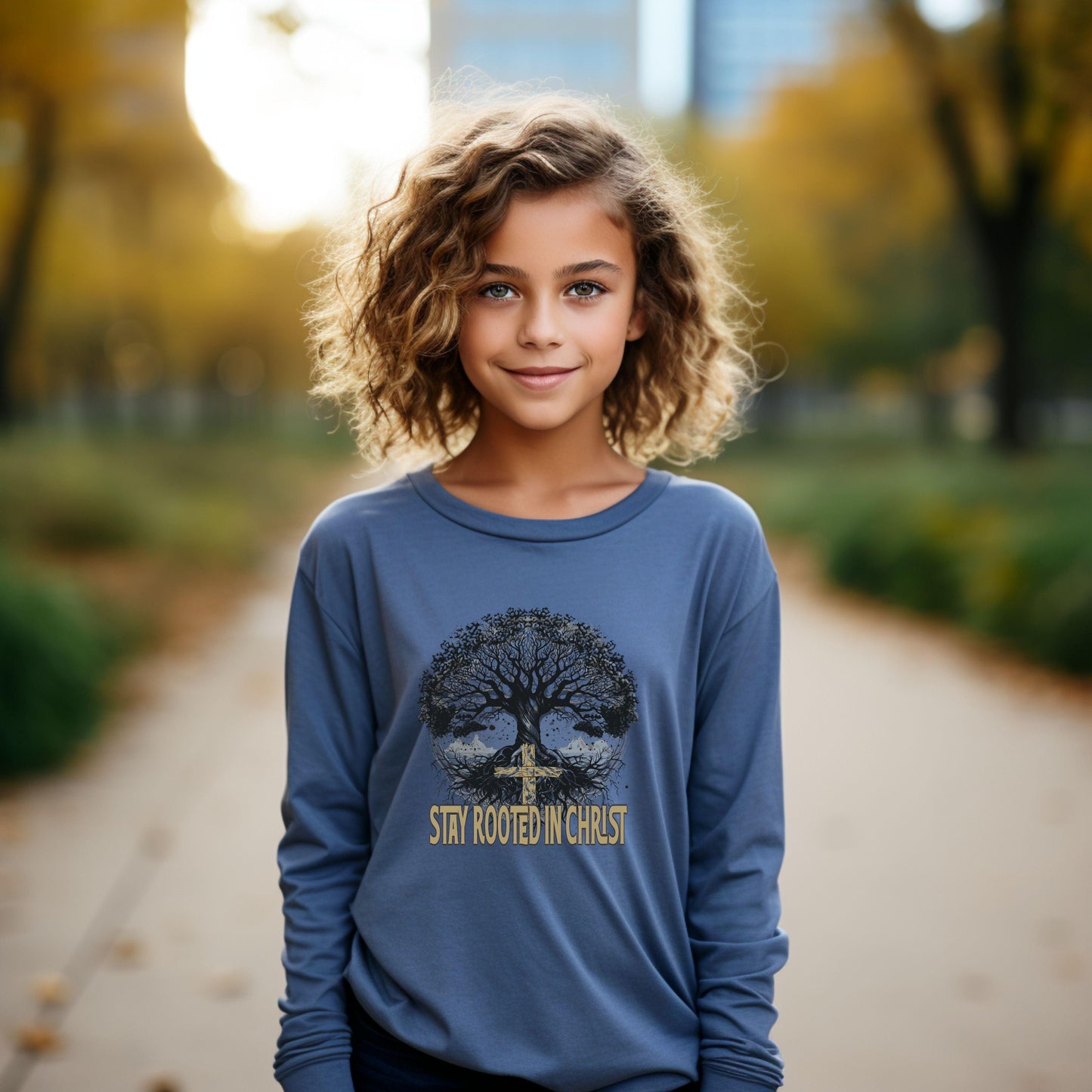 Stay Rooted In Christ Youth Long Sleeve - JT Footprint Apparel