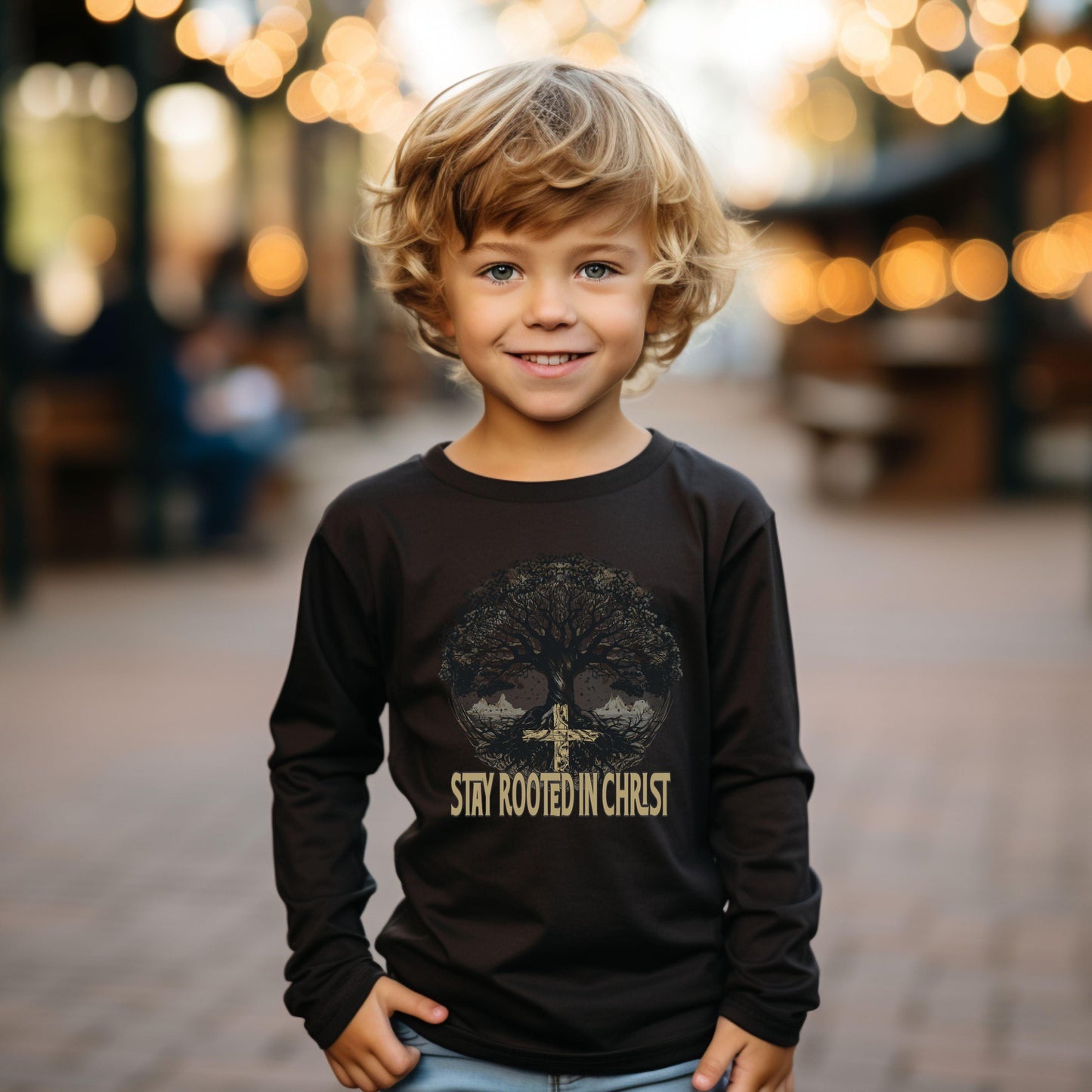 Stay Rooted In Christ Youth Long Sleeve - JT Footprint Apparel