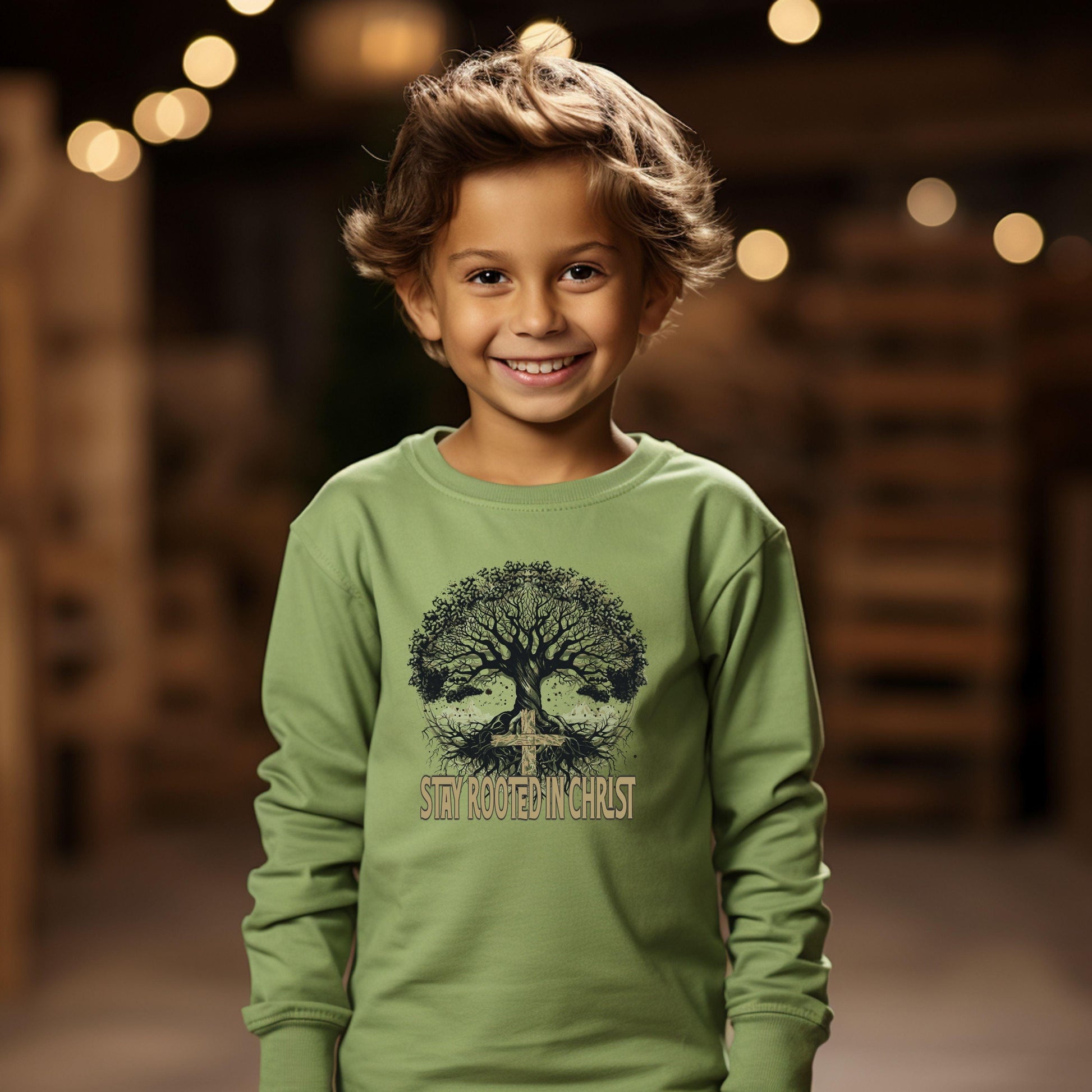 Stay Rooted In Christ Youth Long Sleeve - JT Footprint Apparel