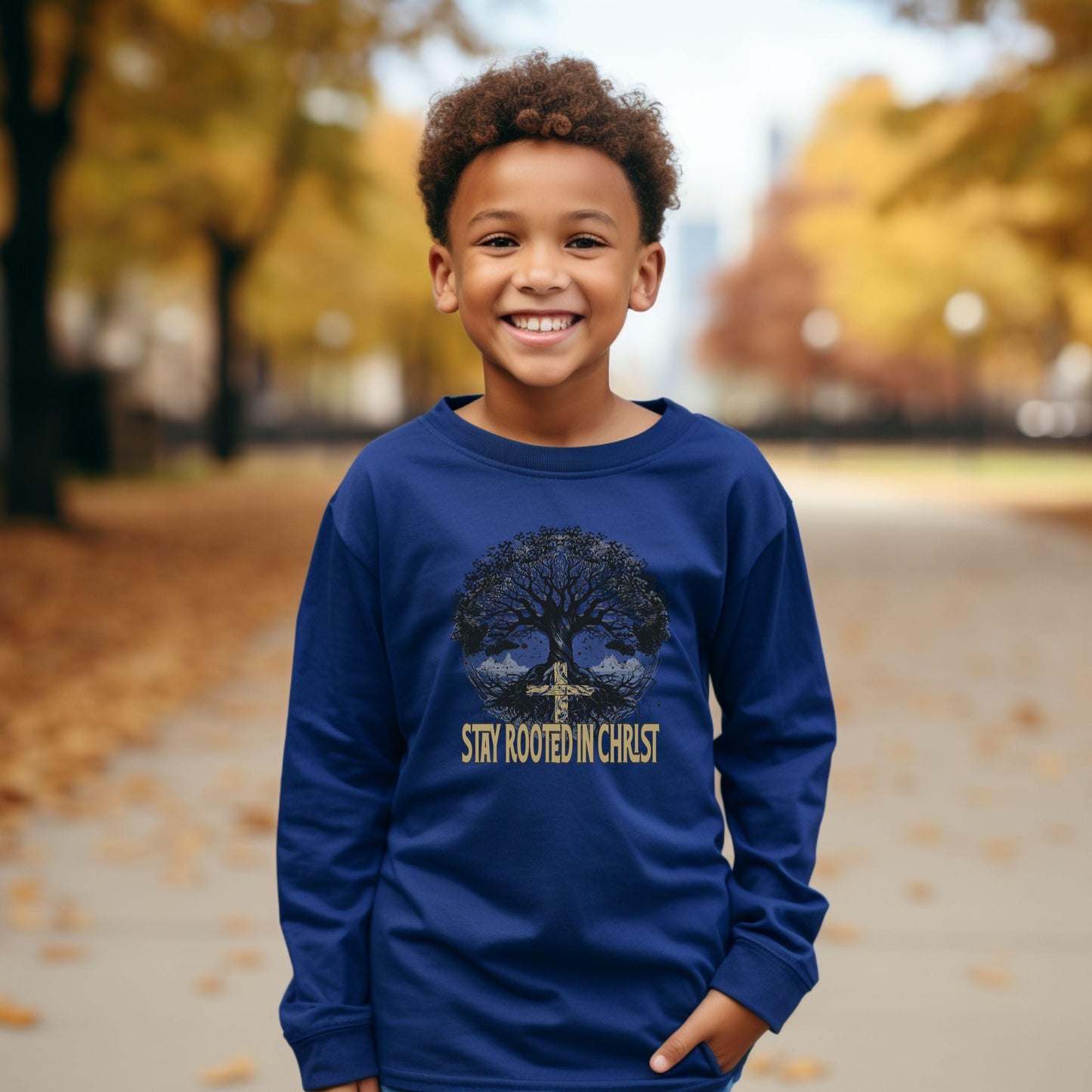 Stay Rooted In Christ Youth Long Sleeve - JT Footprint Apparel