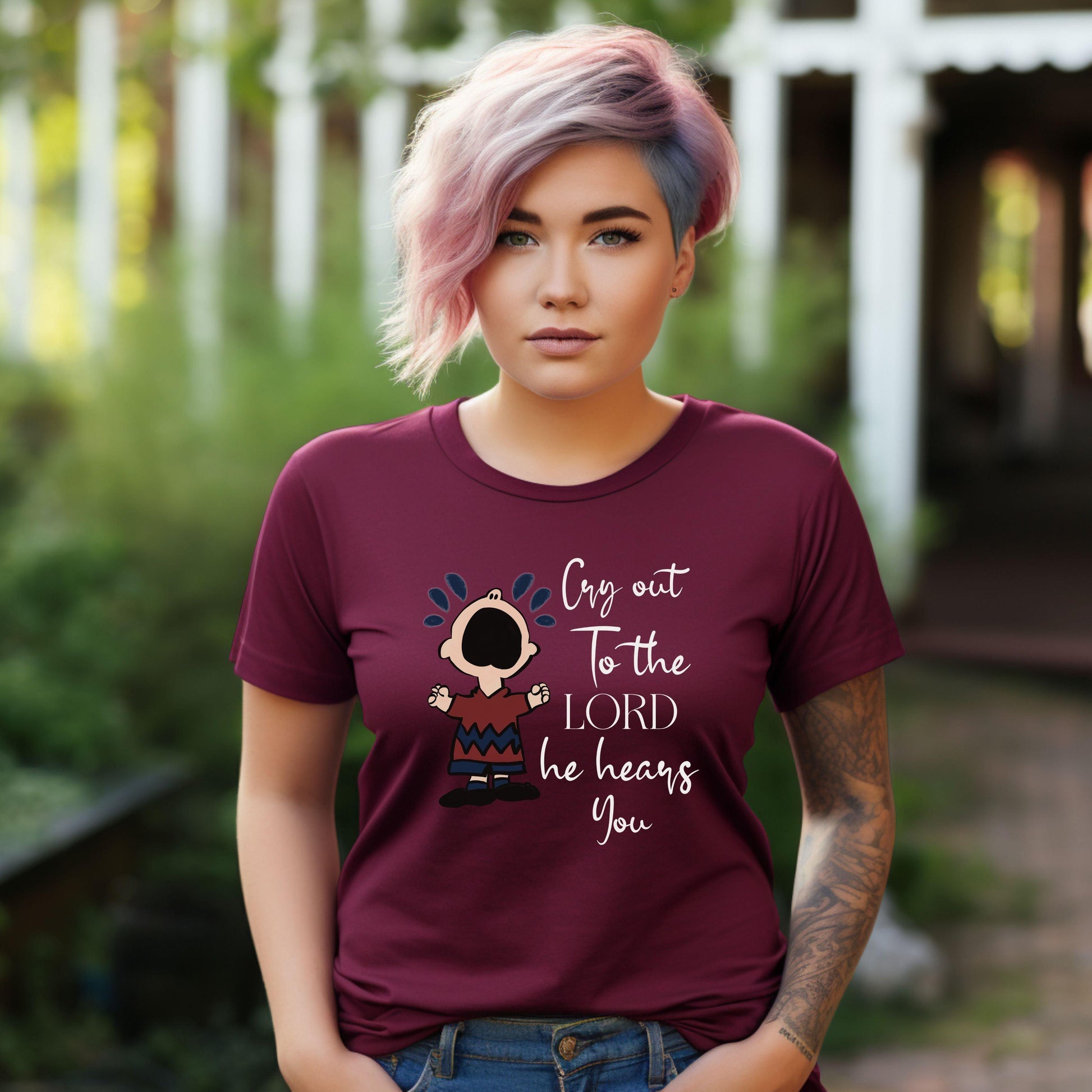 When In Need Cry Out To The Lord Women’s Plus Tee - JT Footprint Apparel