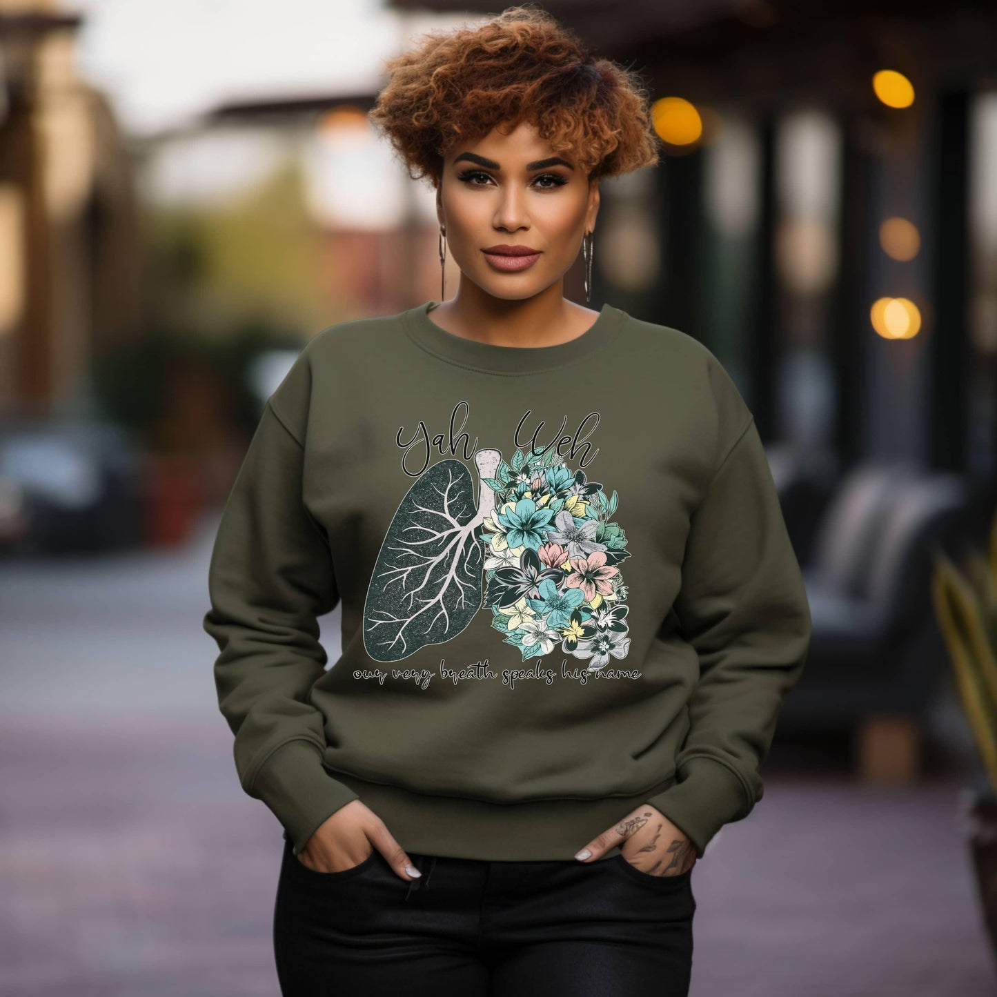 Yahweh Our Very Breath Speaks His Name Women’s Plus Sweatshirt - JT Footprint Apparel