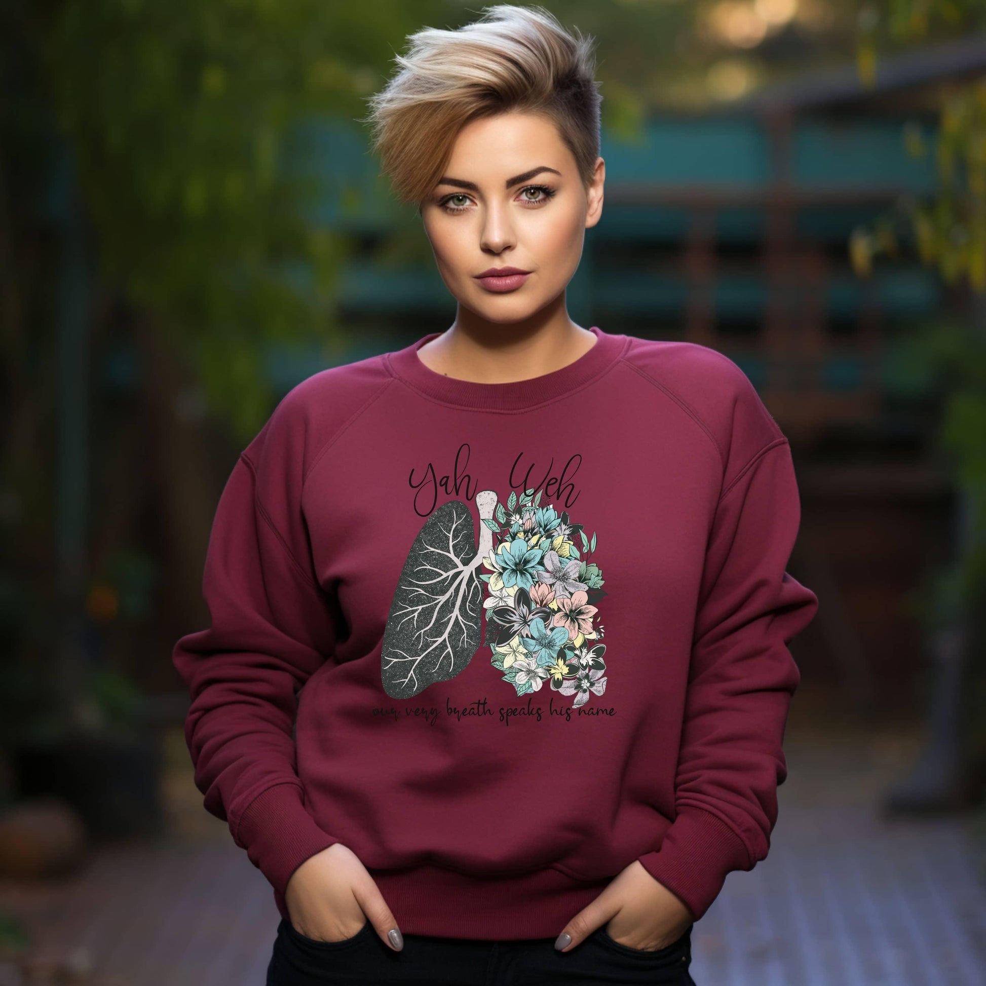 Yahweh Our Very Breath Speaks His Name Women’s Plus Sweatshirt - JT Footprint Apparel