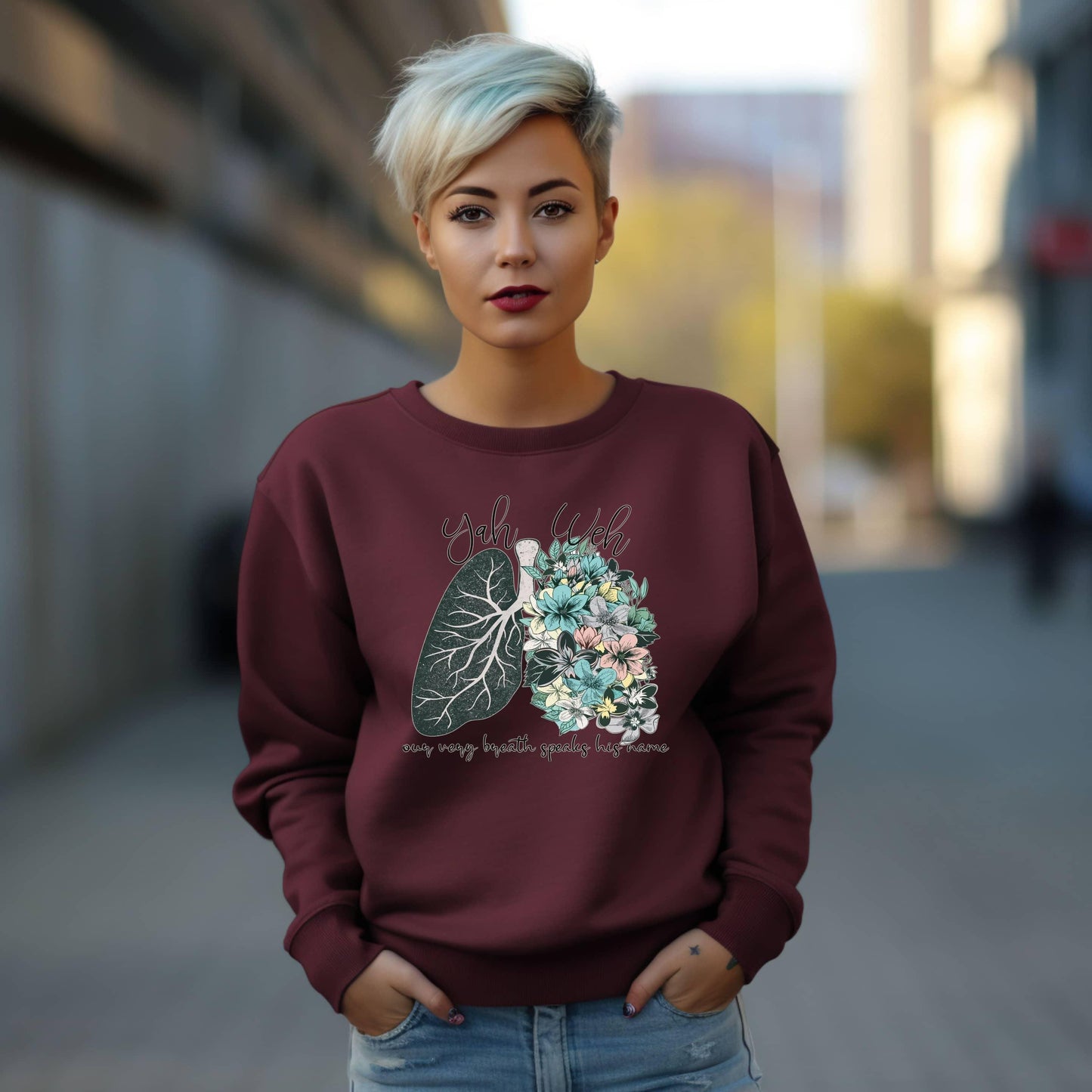 Yahweh Our Very Breath Speaks His Name Women’s Sweatshirt - JT Footprint Apparel