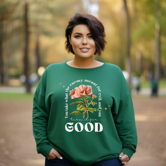 You Turn Evil For Good Plus Long Sleeve Tee - JT Footprint Apparel